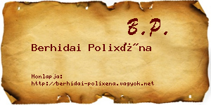 Berhidai Polixéna névjegykártya